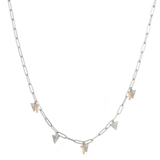 Go Dutch Label Necklace Links Triangle Stones Silver