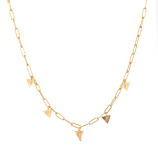 Koop gold Go Dutch Label Necklace Links Triangle Stones Silver