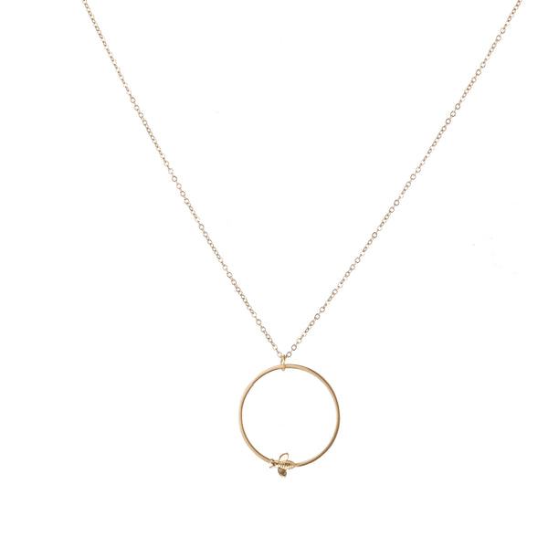 Go Dutch Label Necklace circle at Gold