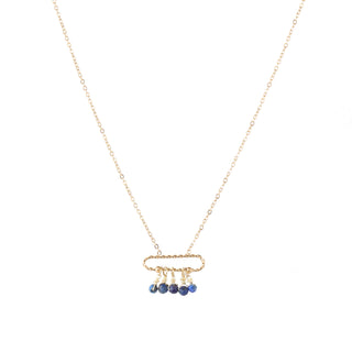 Kaufen blau Go Dutch Label Halskette mit Sicherheitsnadel, blauen Perlen