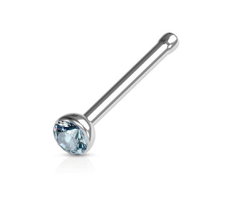 Koop blue Nose stud Sterling Silver with round colored crystal (1.5mm-2mm)