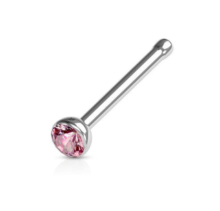 Koop ed Nose stud Sterling Silver with round colored crystal (1.5mm-2mm)