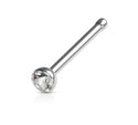 Nose stud Sterling Silver with round colored crystal (1.5mm-2mm)