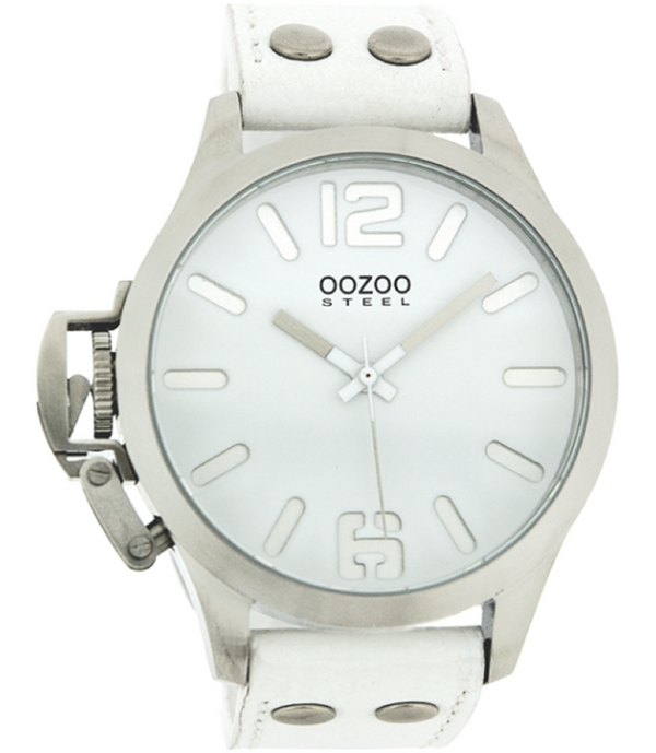 Oozoo Steel Horloge wit-OS050 (46mm)