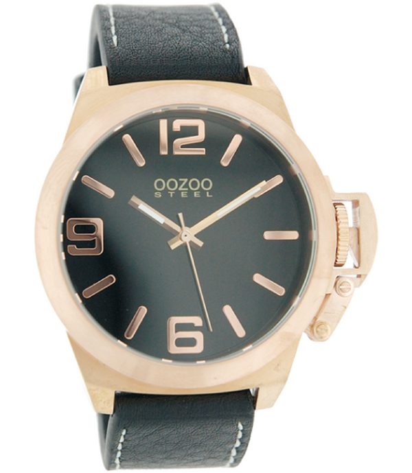 Oozoo Steel Horloge zwart-OS106 (46mm)