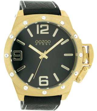 Oozoo Steel Horloge zwart-OS129 (46mm)