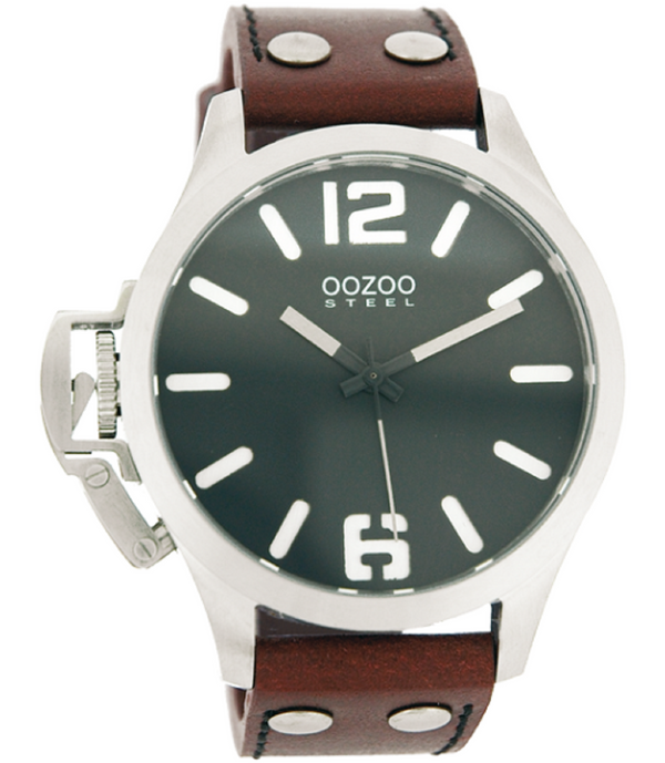 Oozoo Steel Horloge cognac-OS256 (46mm)