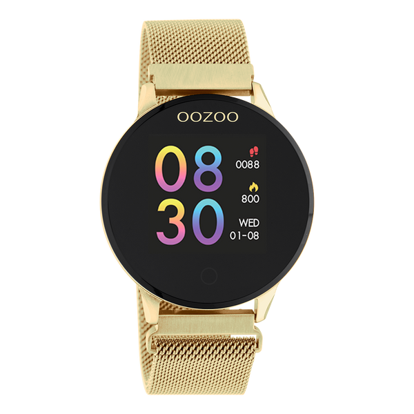 OOZOO Smartwatches – Unisex – Goldfarbenes Metallarmband Q00121
