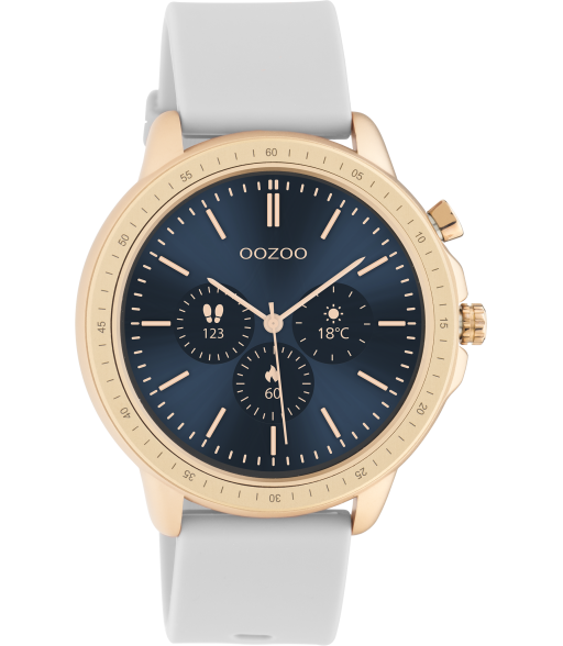 OOZOO Smartwatches - unisex - Wit Display Smartwatch - Steengrijs Q00323 (45MM)