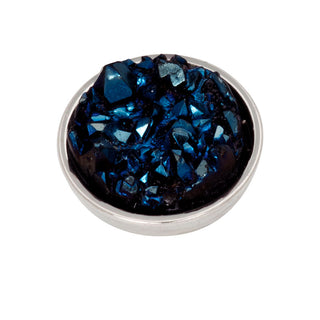 Koop silver iXXXi infill ring Top Part-Drusy Dark Blue (7MM)