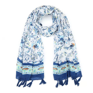 Kopen blauw Bijoutheek Sjaal (Fashion) bloemen