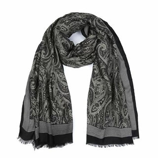 Kopen zwart Bijoutheek Sjaal (Fashion) Paisley (90 x 180cm)