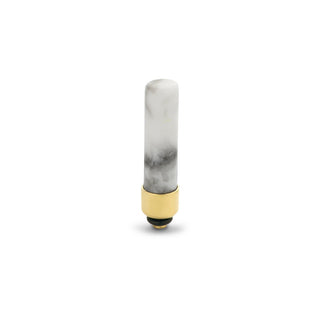 Koop white Melano Twisted Meddy Gemstone Cylinder (10MM)