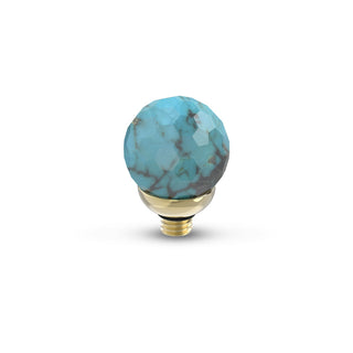 Koop turquoise Melano Twisted Gemstone Faceted Ball Stone (8MM)