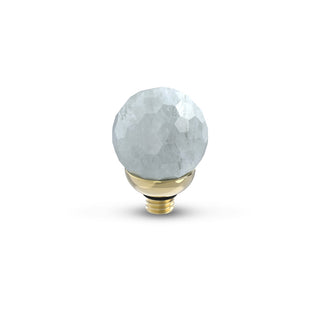 Koop white Melano Twisted Gemstone Faceted Ball Stone (8MM)