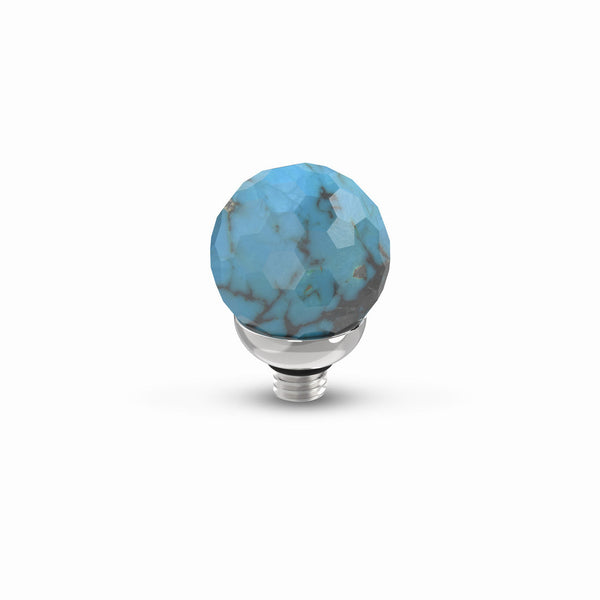 Melano Twisted Gemstone Faceted Ball Stone (8MM)