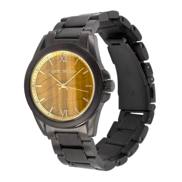 HOT&TOT | Centauri wooden Watch | 42MM | Ebony and Zebrano wood