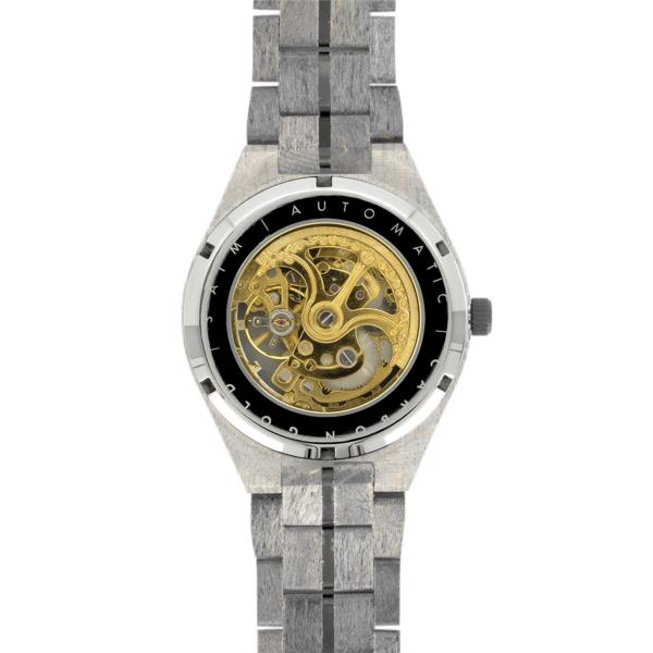 HOT&TOT | Carbon Gold houten Horloge | 44MM | Ebbenhout en Zebranohout