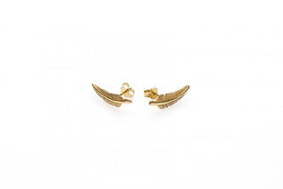 Karma Symbols Earring XL Feathers Gold