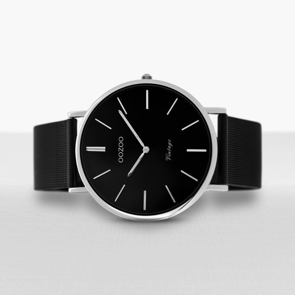 Oozoo Vintage Horloge-C8865 zwart (40mm)