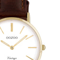 Oozoo Vintage horloge-C9836 bruin/wit (32mm)