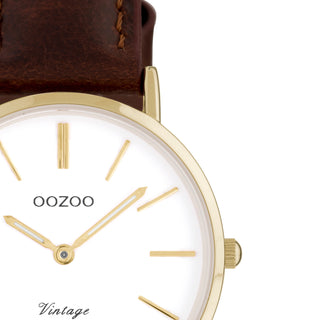 Oozoo Vintage Uhr-C9836 braun/weiß (32mm)