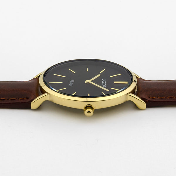Oozoo Vintage watch - C9838 brown/black (32mm)