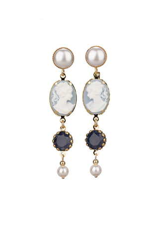 Koop blue Camps &amp; Camps Earring Cameo Gold
