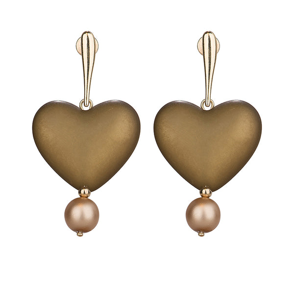 Camps & Camps Earrings in the heart of khaki
