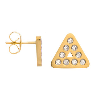 Koop gold iXXXi Jewelry Stud earring design triangle (9MM)