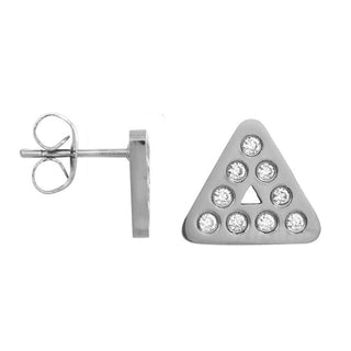 Koop silver iXXXi Jewelry Stud earring design triangle (9MM)