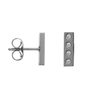 Koop silver iXXXi Jewelry Stud earring design rectangle (10MM)