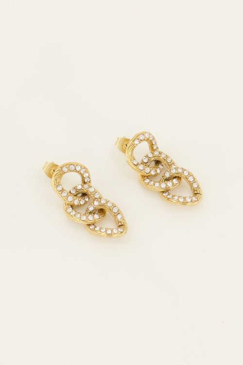 My Jewelery Earrings with flat links & rhinestones