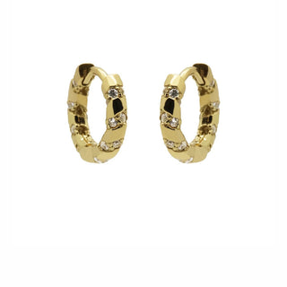 Koop gold Karma Earrings around twisted stones