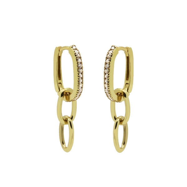 Karma Earrings oval hoop chains