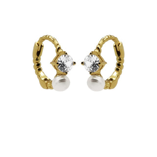 Karma Earrings stone and pearl