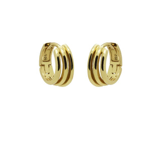 Koop gold Karma Earrings triple tube