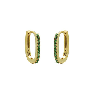 Koop green Karma Hoop Earrings oval gold