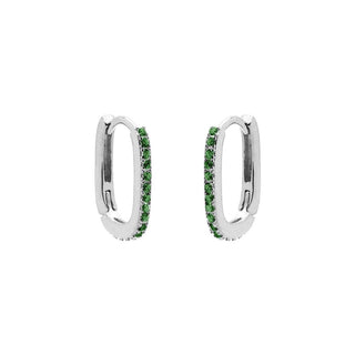 Koop green Karma Earrings hoop oval silver