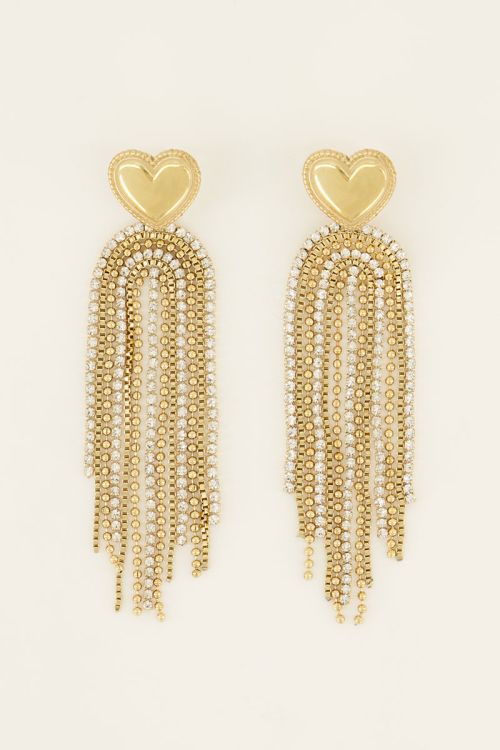 My Jewelery Heart earrings with rhinestone tassels