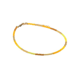 Koop yellow Biba anklet small bead multi colors