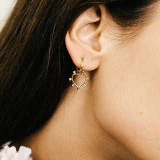 Michelle Bijoux Earrings heart stones