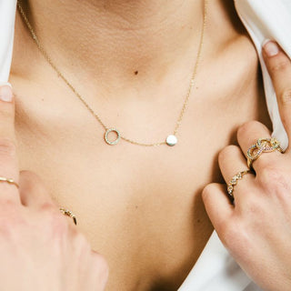 Michelle Bijoux Halskette rund und rund Strass Gold