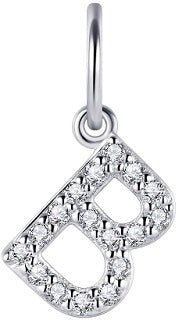 Gisser Jewels - Pendant Excl. Necklace - With Zirconia - 8mm - Rhodium-plated Silver 925