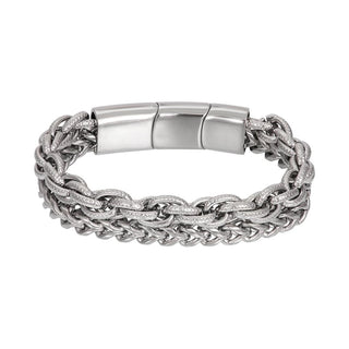 Kopen zilver iXXXi Jewelry heren armband Hawaii Zwart (LENGTE: 22.5CM)