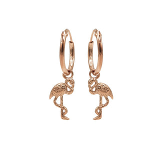 Koop rose Karma symbols earring flamingo