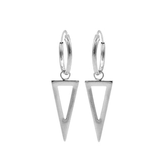 Koop silver Karma Symbols earring Open Long Triangle