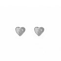 Karma-Symbole-Ohrring Mini-Herzen Silber