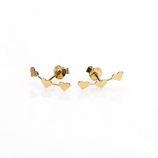 Koop gold Karma symbols earring triple hearts gold