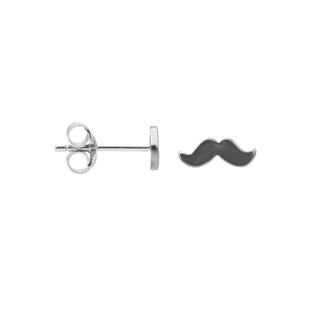 Kopen zilver Karma Symbols Oorbel Moustache